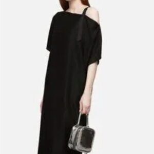 S Deer Black One-Shoulder Draped Women’s Dress NWOT Sexy Chic sophisticated look